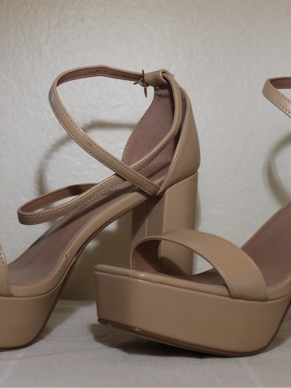 3 for 50$ Platform Block Heel - Elegant Strappy Women's Shoes
